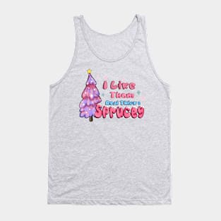 Cute and Funny Pink Christmas Tank Top